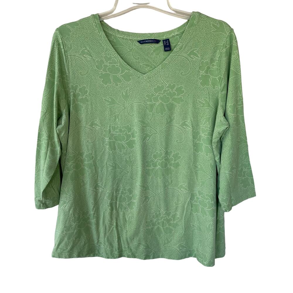 Isaac Mizrahi Green Floral pullover size 1X